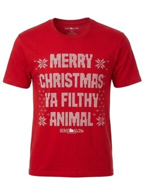 Home Alone Merry Christmas Ya Filthy Animal T-Shirt Red Size L NWT